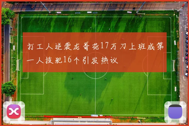 打工人逆袭龙哥花17万刀上班成第一人技犯16个引发热议